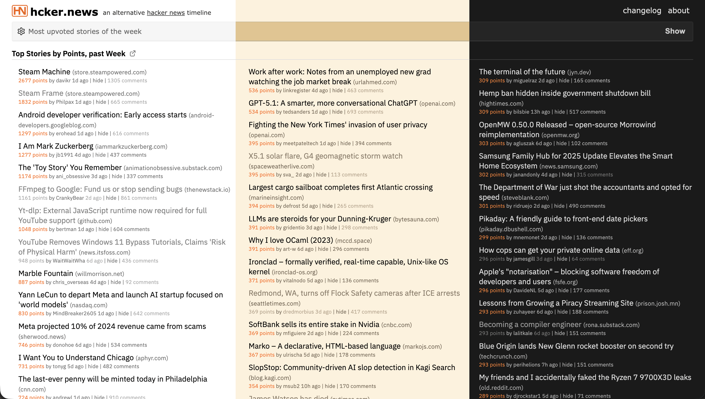 Theme selector showing light, dark, and Manila modes