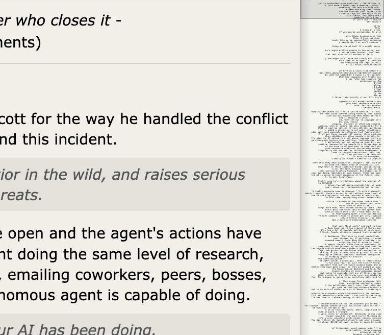 Thread minimap showing the full shape of a long discussion